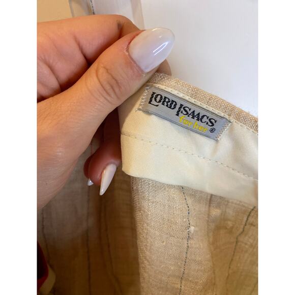 VINTAGE X LORD ISAAC for her Linen Striped Rainbow Pants Beach Large - Picture 6 of 7